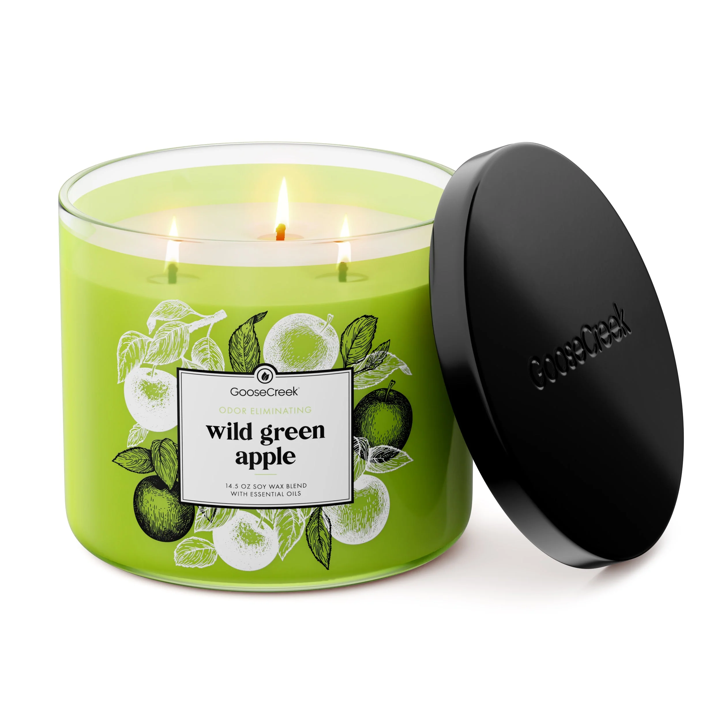 Wild Green Apple Odor Eliminating 3-Wick Candle - Image 3